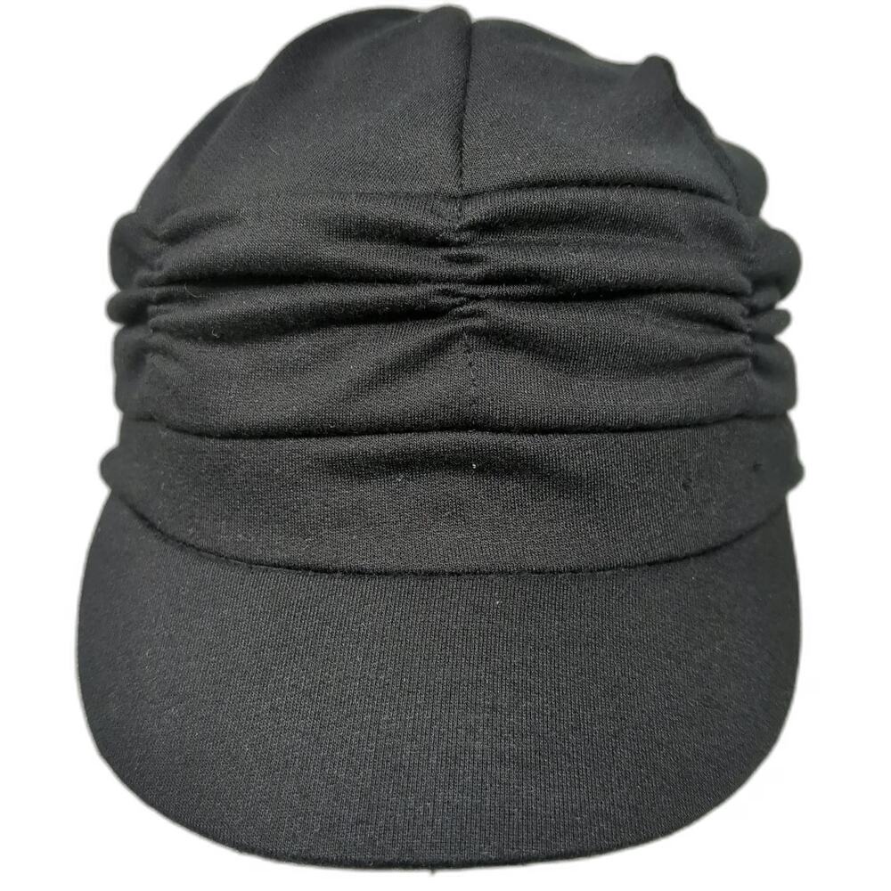Army Cap Black One Size Ruched Gathered Crown Lined Short Brim Cadet Jersey Hat